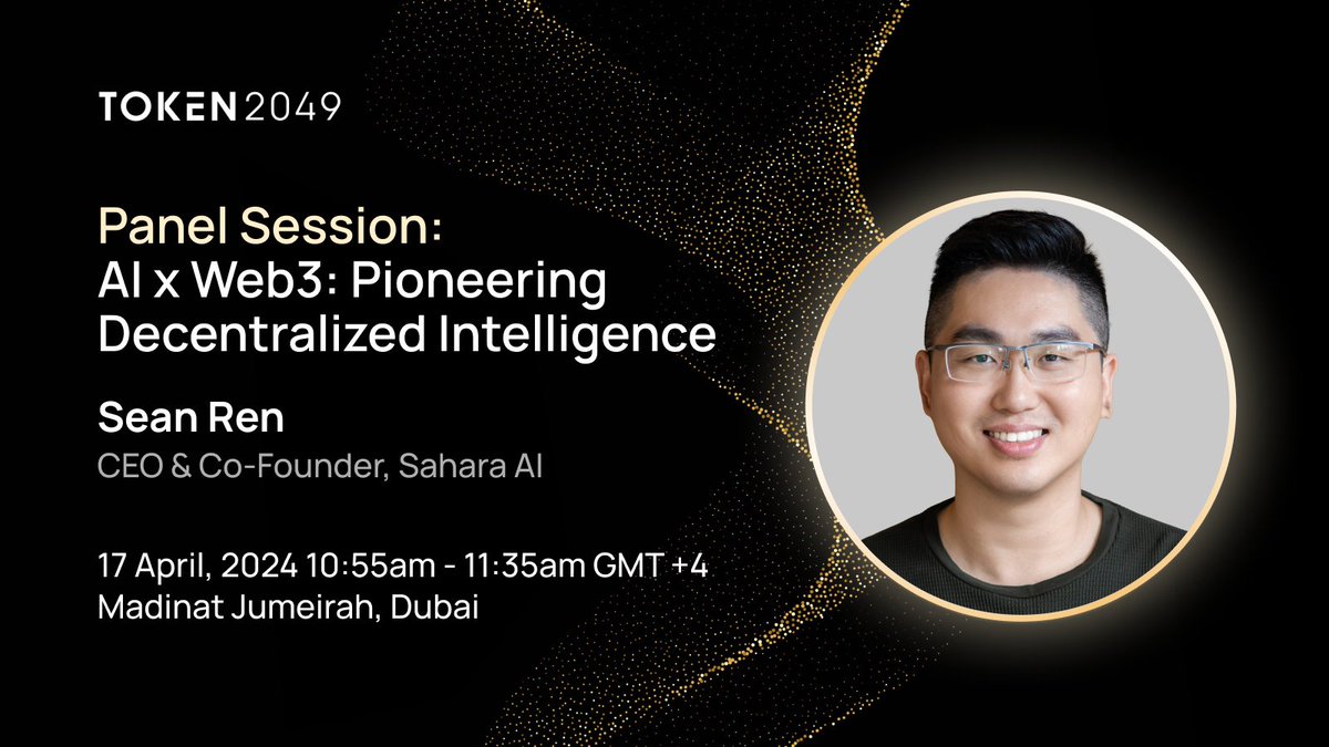 Don't miss out on the 'AI X Web3 | Pioneering decentralized intelligence' panel with our CEO @xiangrenNLP at @token2049 Dubai on the Main Stage! This is the panel you dont want to miss! 👇