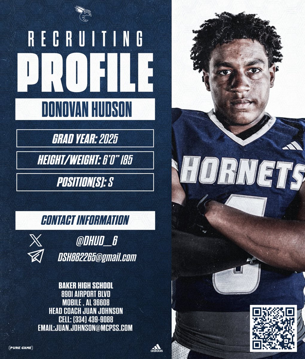 BakerHSFootball's tweet photo. 2025s Recruiting Spotlight
Come Here , Go Anywhere
Donovan Hudson• DB | @Dhud_6
13 Days until Spring Football starts! Coaches come check us out 8901 Airport Blvd #BakerMade #SWARM https://t.co/Et0FRkLkZa