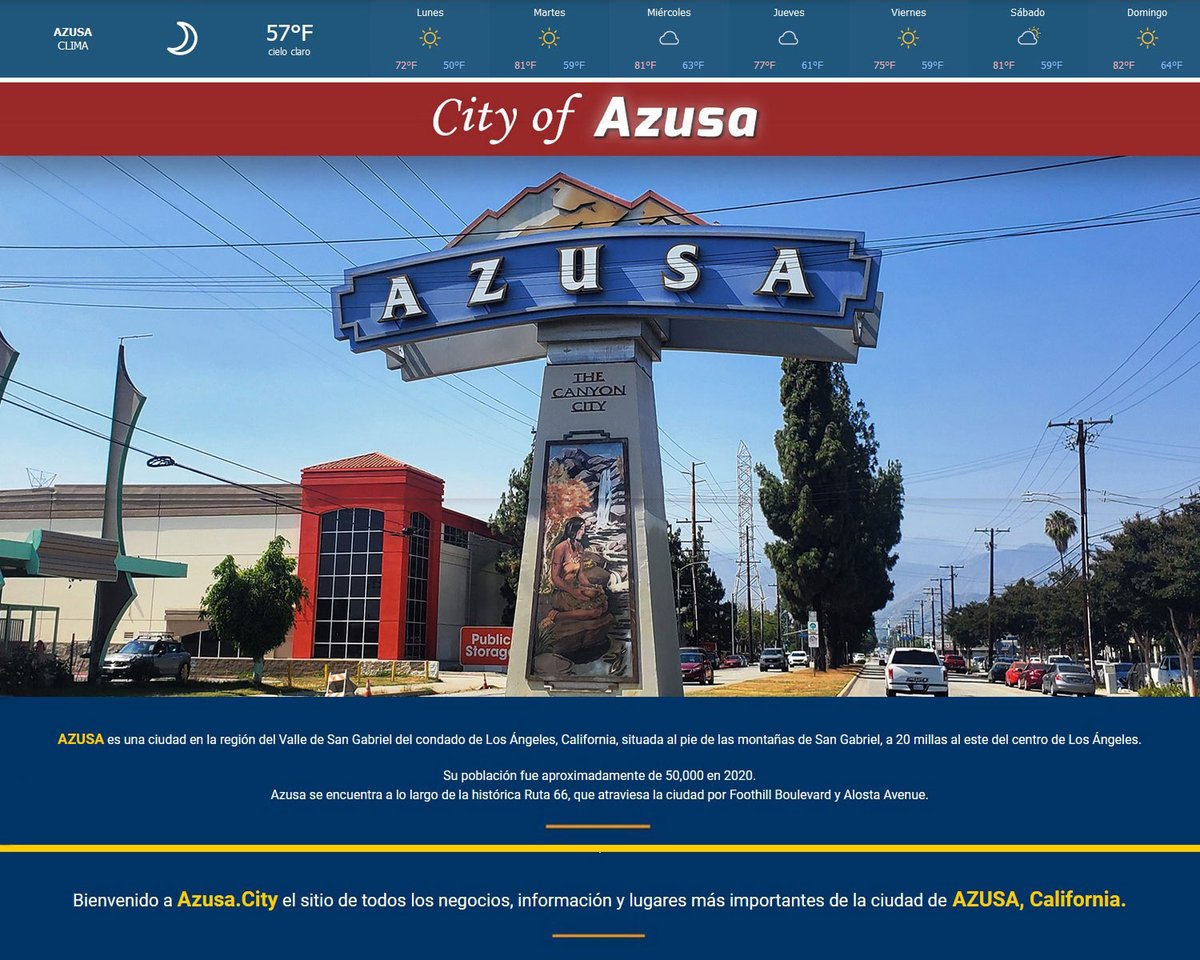 AZUSA.CITY ( ☎ Tel: 626-789-8909 ) El sitio de todos los negocios, información y lugares más importantes de la ciudad de Azusa, California.

🌐 Azusa.city

#Azusa #CityOfAzusa #CiudadDeAzusa #LosAngelesCounty #CondadoDeLosAngeles #California #USA 🇺🇸