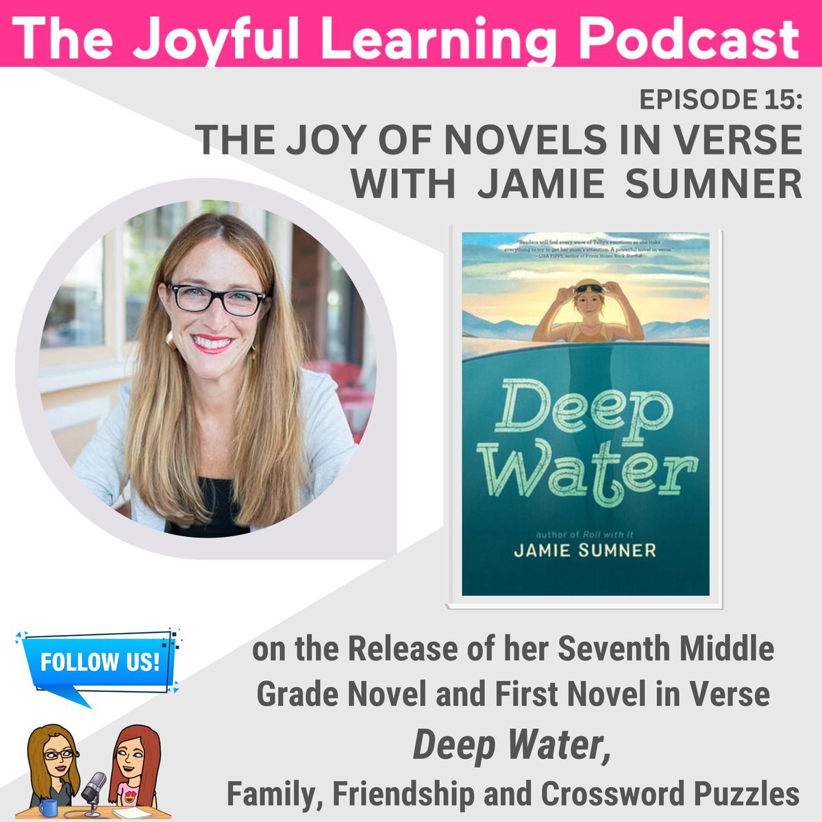 The episode is LIVE!! Find it wherever you listen to #podcasts. 🎉💖📚🥰. Thank you @jamiesumner_ for chatting about #DeepWater, #versenovels, and #crosswords. ❤️ #JoyfulLearningPod  #TLA 

podcasts.apple.com/us/podcast/the…