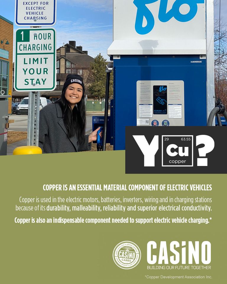 Davina wants you to know that copper is an essential component in EVs and charging stations. Let’s source that copper responsibly, right here in the Yukon.
#YukonCopper #CriticalMinerals #ResponsibleMining #CasinoCares #DavinaKnows #YCu