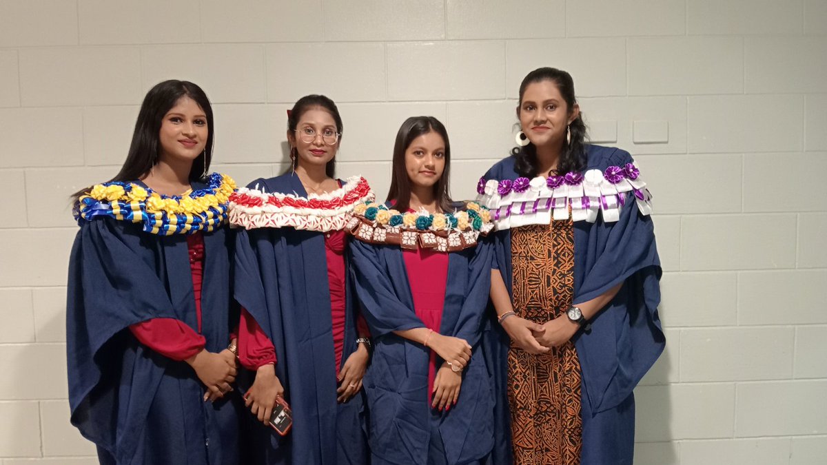 FNUFiji's tweet photo. 📌 Arriving all the way from the Western Division were good friends, Prashnita Chand, Shivali Goundar, Shania Chand and Ashlyn Akansha.
The friends have equally attained a Diploma in Accounting (Level 5).
Congratulations, ladies! 🥳
#TeamFNU #NoquFNU #HumaraFNU #CBHTS https://t.co/owZWGhIOgu