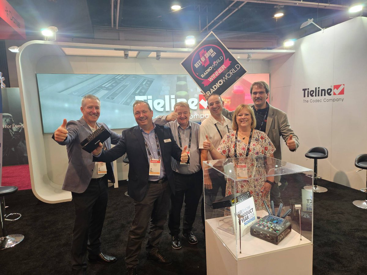 Tieline's tweet image. We won! Our new Bridge-IT II codec has won the #RadioWorld Best of Show Award at the #NABShow for 2024. Congrats to the entire team for their hard work in creating this awesome product!