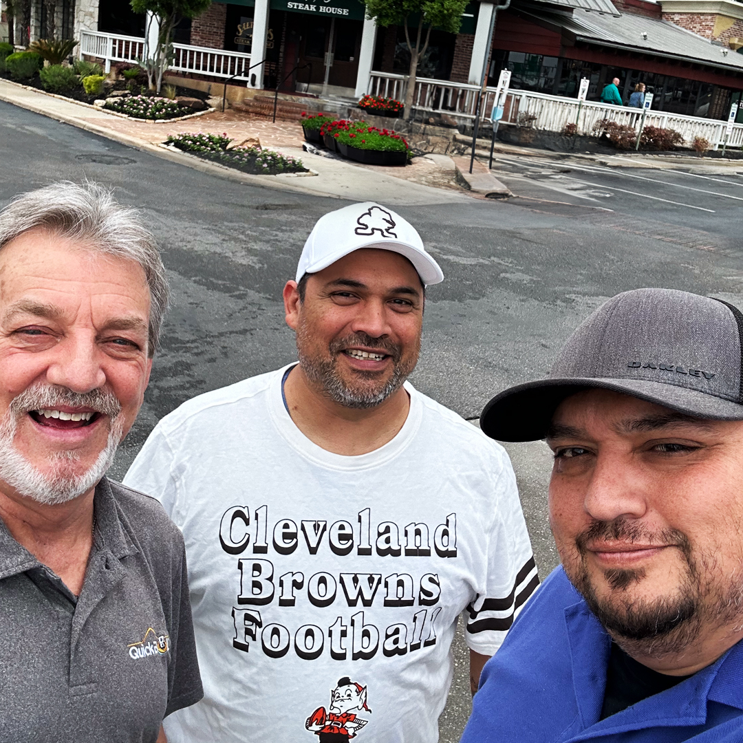 Hanging out with the guys from @txsolarinstall talking solar mounts, installs and, of course, all things QuickBOLT.  Lonestar Sales Rep, Dave Waters, let the #texas solar team pick the eats and they chose @saltgrass steakhouse. We need a pic of the food Mr. Waters!  #Solarenergy