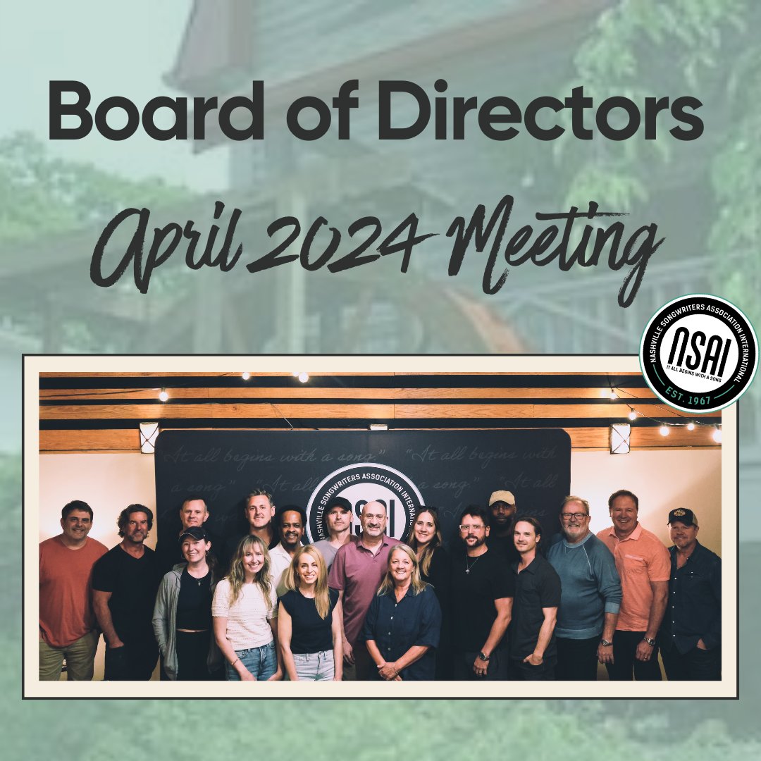 Yesterday many of our 2024 Board Members joined us at The Music Mill for the first in-person board meeting of the year. We're always grateful to these incredible pro writers that dedicate their time to NSAI and their fellow songwriters! Read more here: loom.ly/KC4Iy9w