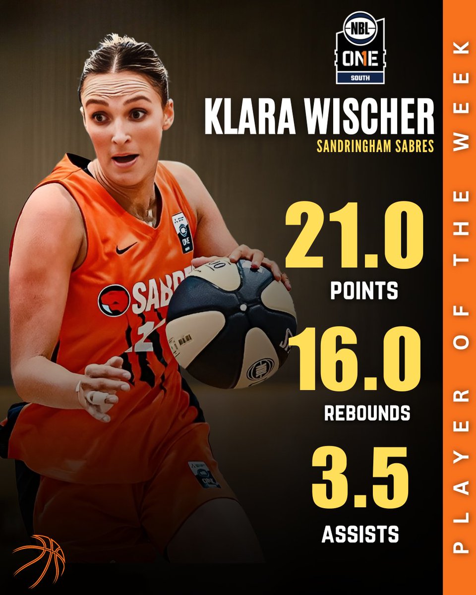 🏀 Congratulations to Klara Wischer for earning NBL1 South Player of the Week honors! 👟

#NBL1 #PlayerOfTheWeek #PlayerOfTheGame #playersoftheweek #NBL1East #NBL1South #NBL1North #NBL1Central #NBL1West #BasketballExcellence #round #BasketballStars