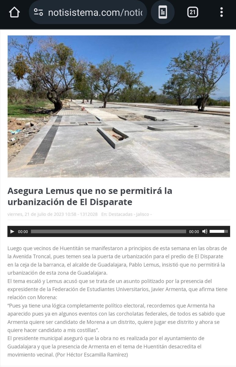 jcrtoral's tweet photo. Cuando era alcalde, el aspirante a gobernador @PabloLemusN prometió que la avenida Troncal no serviría para urbanizar El Disparate, en la barranca de Huentitán, y 3 doritos después ya hay proyecto para mil 800 departamentos en una zona súper biodiversa...
https://t.co/GeYOvG5xdg https://t.co/TZOgO5jfsx