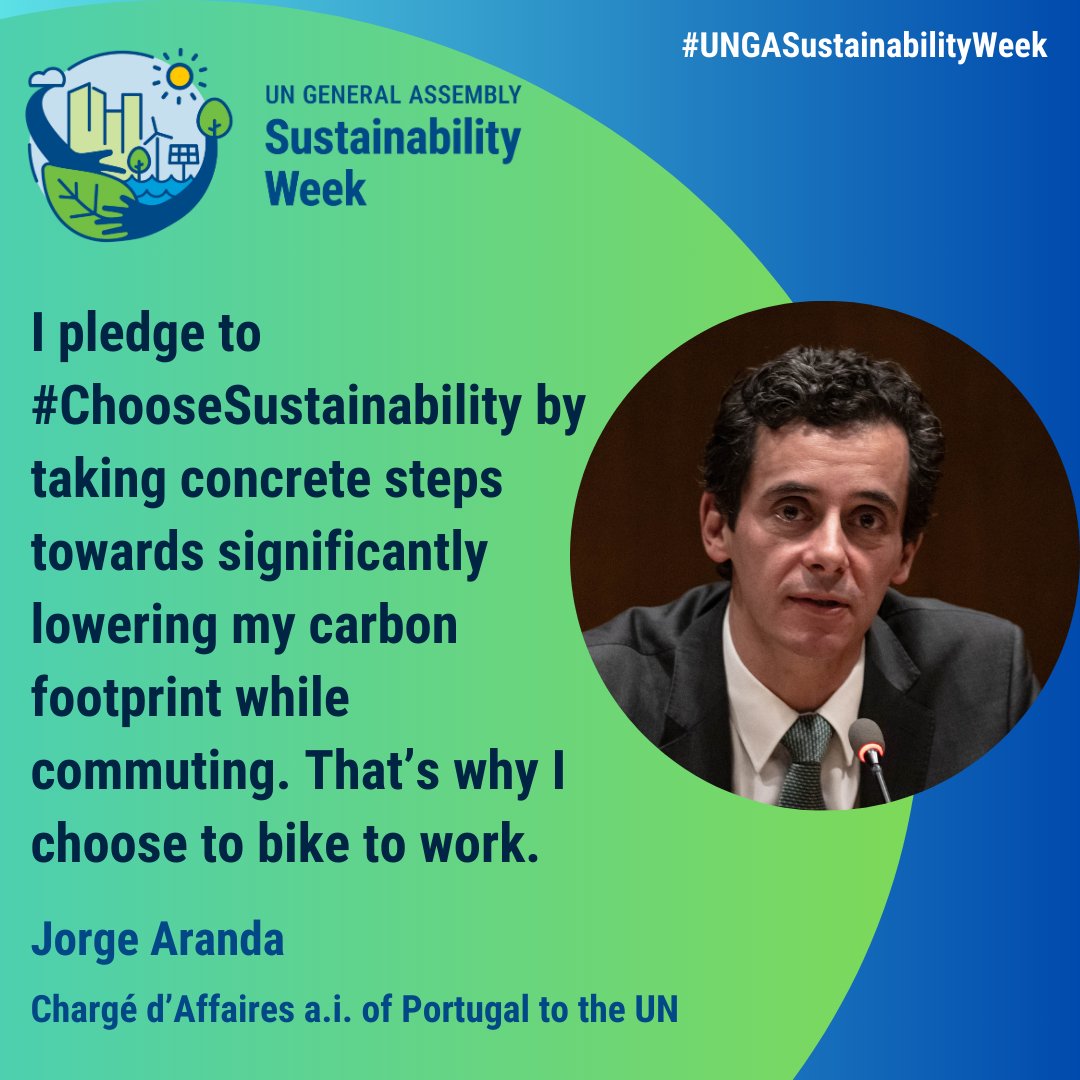 We, at @Portugal_UN, commit to #ChooseSustainability by greening our travel!

#SustainabilityWeek