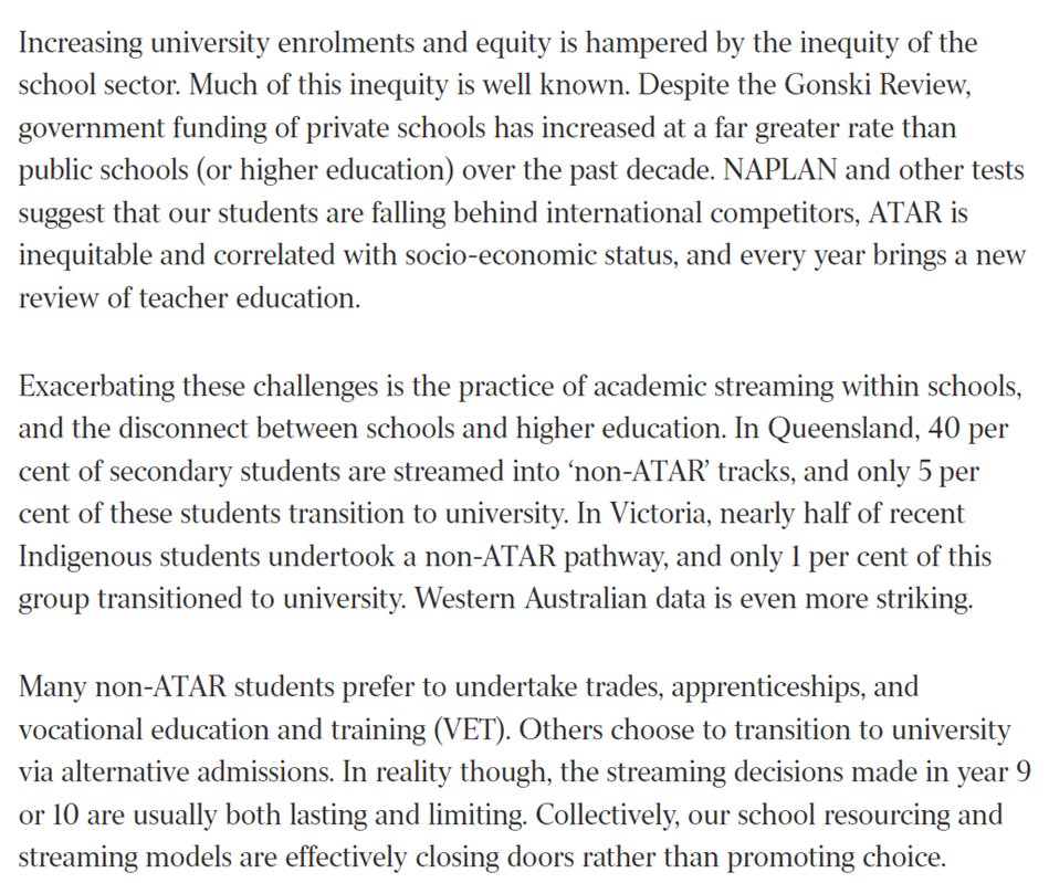 KiftSally's tweet photo. 👇Lot to like here from @Griffith_Uni Andrew Harvey
Exactly the BIG thinking needed 2 drive tertiary equity
-#AQFReview also noted not good RPL for HE subjects in school b/w unis
-Stark diff b/w #OzHE & US HE
-NOT a marketing issue
-Focussed pathways work
https://t.co/5aQptMc8x8 https://t.co/G56DUdAKaZ