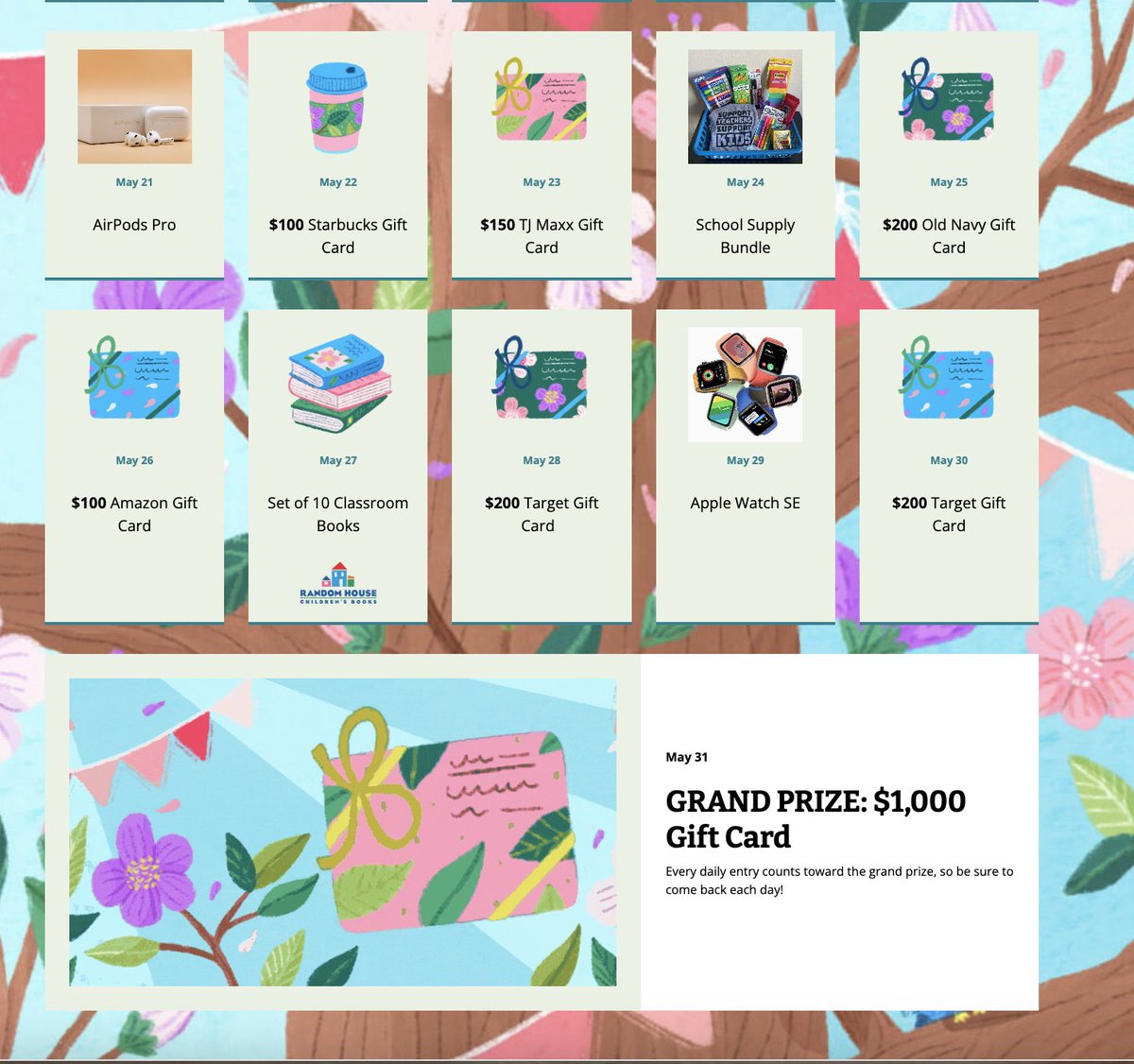 twosmartbunnies's tweet photo. Teachers: Mark your calendars! Starting May 1, 2024 enter DAILY (May 1-30) to win the prize of the day from WeAreTeachers. Grand prize on May 31 = $1,000 gift card. Other prizes include $200 Amazon gift card, $250 Staples gift card, $500 AirBnB gift card.
https://t.co/24Azheixdw https://t.co/iprRb41dTr