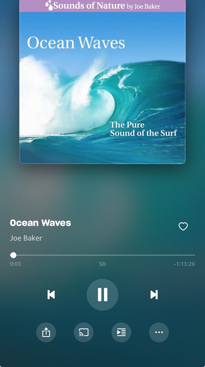 @MotherEarth2024 I also like/love sound of #OceanWaves. This is my favorite - see attached. Ocean Waves by #JoeBaker.