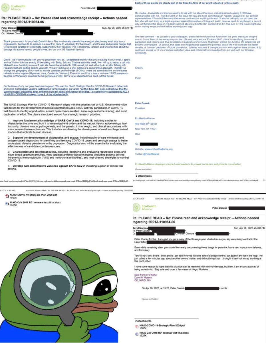 Uh Ohhh… Rand Paul releases Newly Discovered Emails Ecohealth's Peter Daszak: 'we have 15,000 samples in freezers in Wuhan' '... and could do the full genomes of 700+ CoVs [coronaviruses]' Fauci flunky David Morens responds: to remain 'silent' but 'documenting these things…