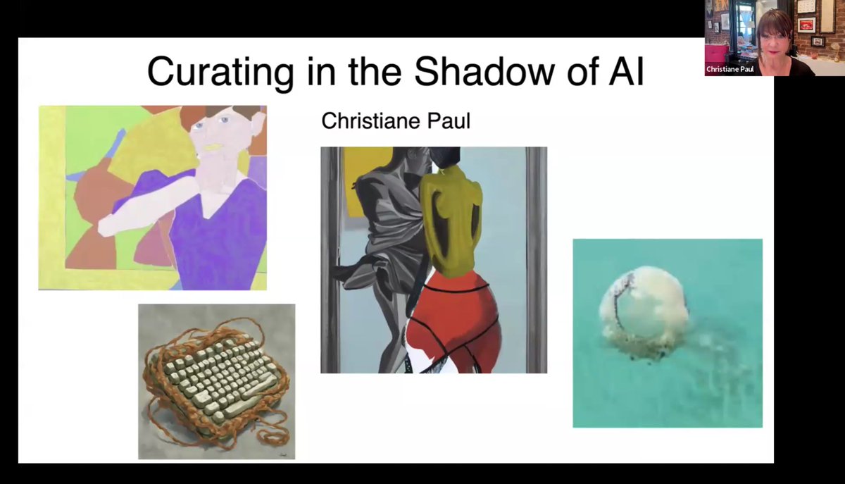 From @ChristianePaul2 's illuminating webinar today: * Hype aside, DALL-E et al are just the new kid on the block for artists, who've been working with AI since the 60s. * Artists have been pushing the boundaries of AI at least as much as AI has pushed the boundaries of art.