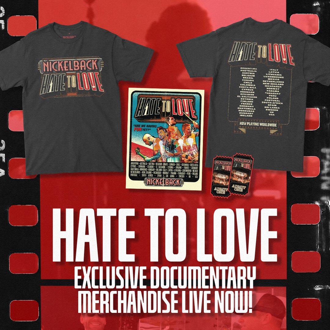 ‘Hate To Love’ movie night essentials are available now at nickelback.com/collections/ha…