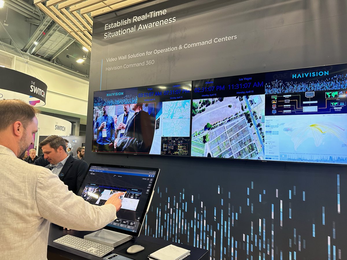 Check out our video wall solution powered by #Haivision Command 360, our intuitive video wall software for establishing real-time situational awareness and real-time decision-making for mission-critical environments, at booth W2612! haivision.com/products/comma… @NABShow
