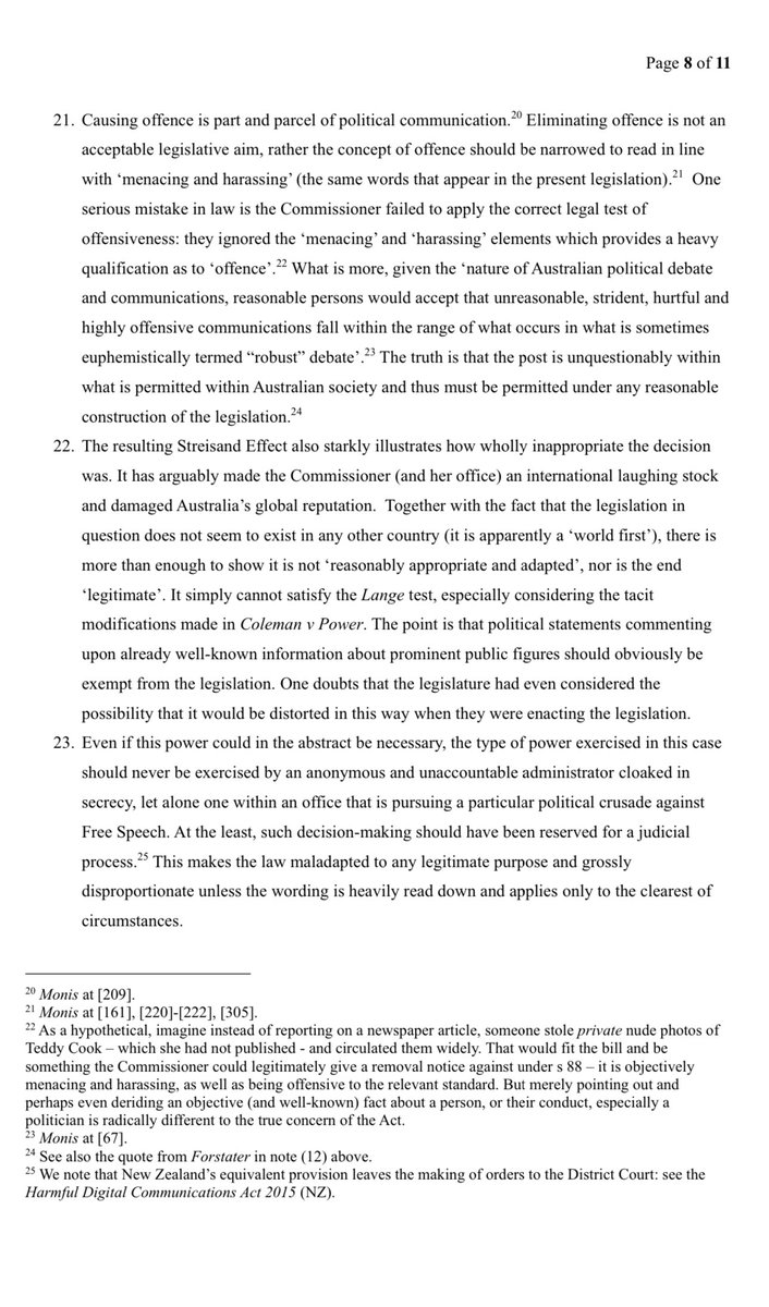 Thank you so much to the amazing Free Speech Union of Australia who are helping me with this appeal. This wouldn’t be possible without them. @FSUofAustralia