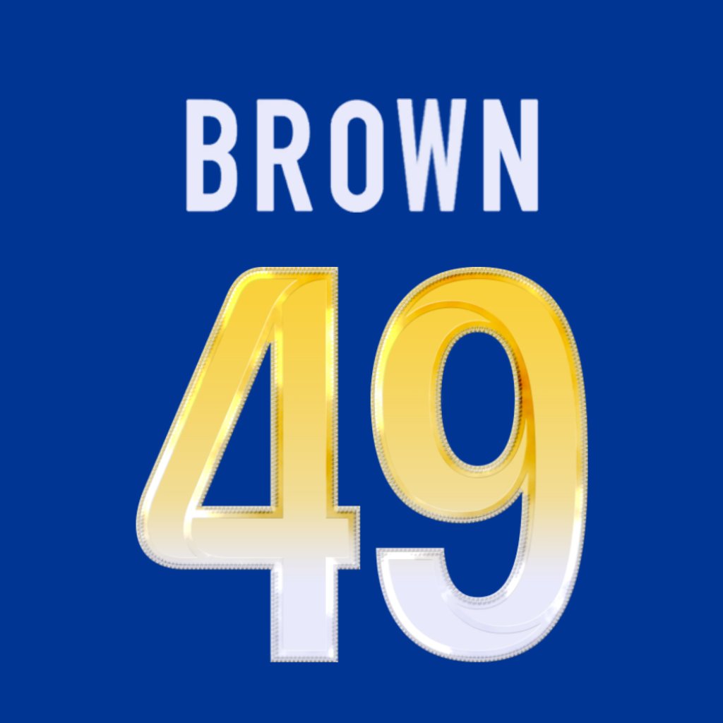 Los Angeles Rams K Tanner Brown is wearing number 49. Last worn by Alex Matheson. #RamsHouse
