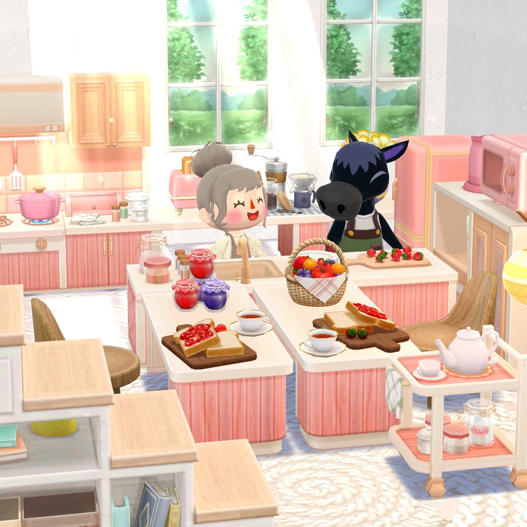 朝ごはんはフルーツたっぷり🍓

（ご無沙汰してます💦も少し低浮上です）

#ポケ森 #ポケ森ニンドリ #ポケ森レイアウト #ポケ森写真部 #acpc #AnimalCrossing