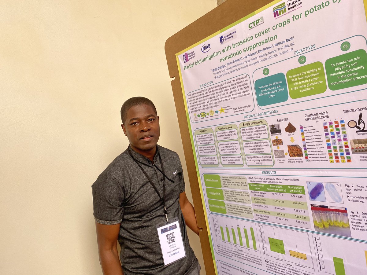 It was such a great honour to have a chat with fellow nematologist about my ongoing PhD work during the #ESN2024 poster session 1. @ESNematologists @DrMattBack @Young_Nemas