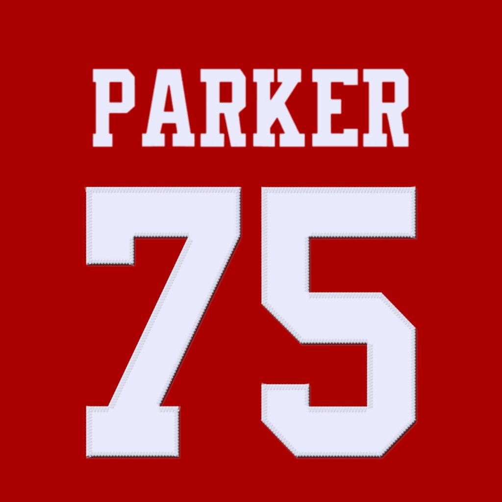 San Francisco 49ers OL Brandon Parker (@bigstuffparker) is wearing number 75. Last worn by Matt Pryor. #FTTB