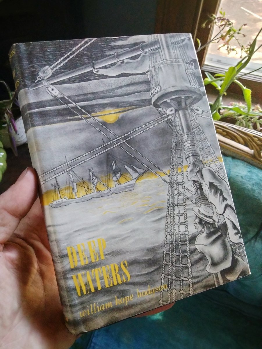 Weird_Friction's tweet photo. "Deep Waters" by William Hope Hodgson, published by Arkham House in 1967.
In addition to his famous novels "The House on the Borderland" and "The Night Land," Hodgson wrote numerous short stories. This book collects his eerie Weird Tales of the Sea.
1/2 https://t.co/fZMFYYsfgX