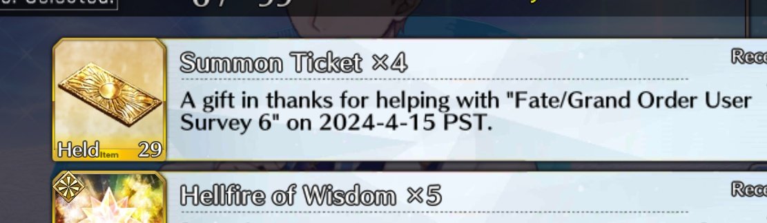 Got the survey reward!🥰👌
#FateGOUSA