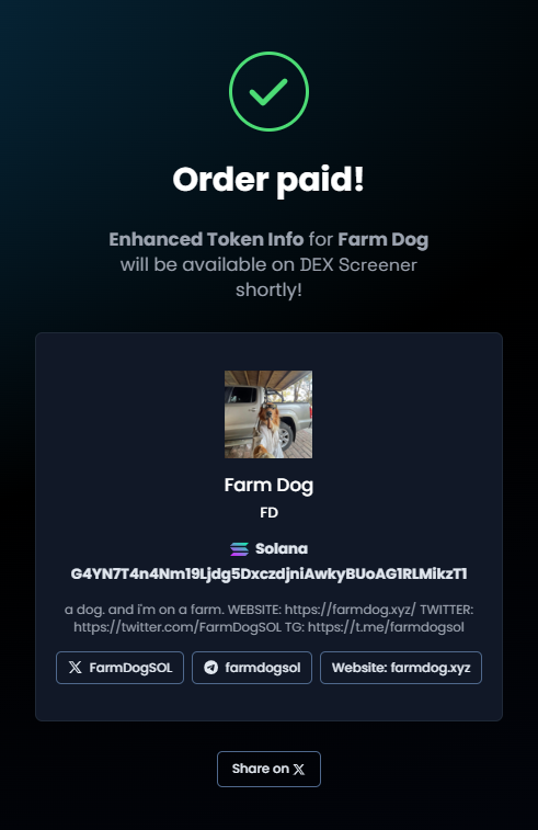 FarmDogSOL's tweet photo. i think i did this right...
dex updated 
back 2 the farm👨‍🌾🐶 https://t.co/z7WFLWPjCV