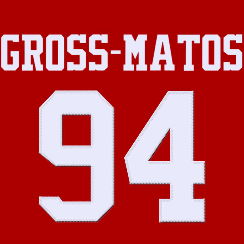 San Francisco 49ers DL Yetur Gross-Matos (@__lobo99) is wearing number 94. Last worn by Clelin Ferrell. #FTTB