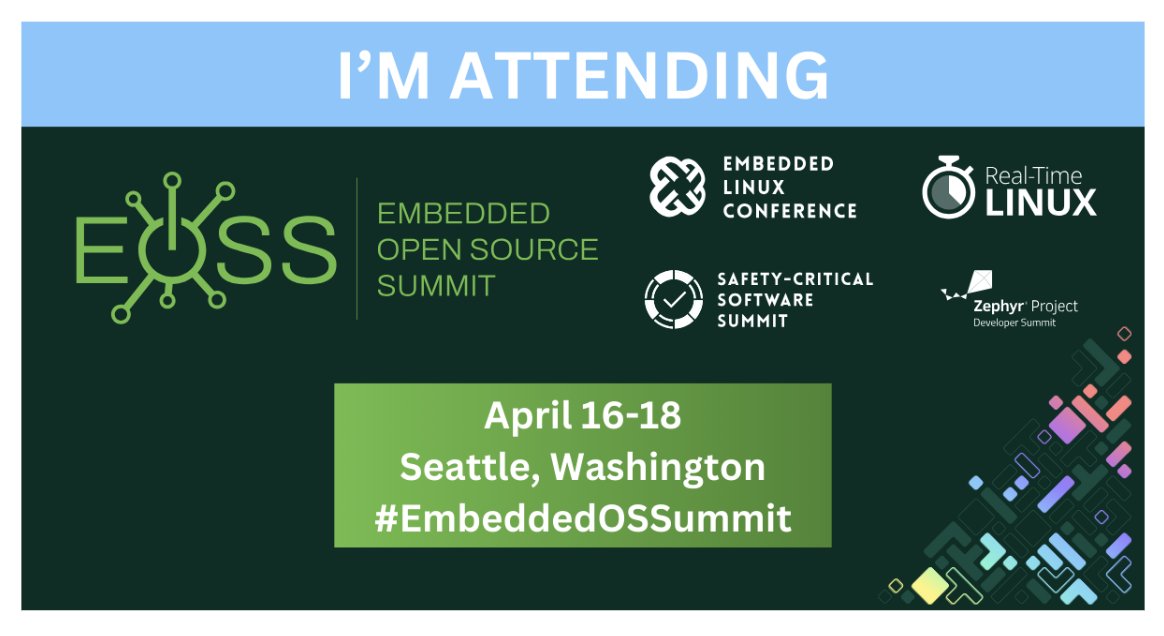 Linaro is Gold Sponsor of the #EmbeddedOSSummit and one of the most active contributors to the Linux Kernel. We are at booth E24, if you already know us please stop by and say hello 👋 , if you don't know Linaro yet come meet the team and get all the answers you need 🖖