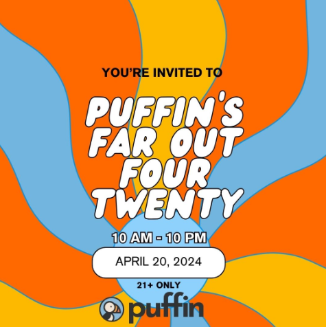 Join Puffin (@puffinstorenj) for their FAR OUT FOUR TWENTY in-store celebration! 

🗓️Saturday, April 20th
⏰10AM - 10PM
📍382 George St, New Brunswick, NJ

LIVE MUSIC, FREE SWAG, & MORE 🍃
#PuffinNJ #NBCityCenter #ShopLocal #NewBrunswickNJ #FourTwenty