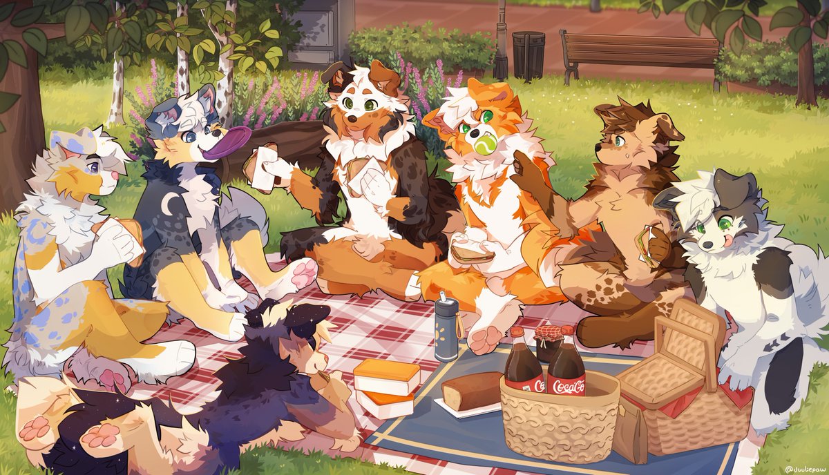 Group commission!  spring picnic 🌻🌳🌼