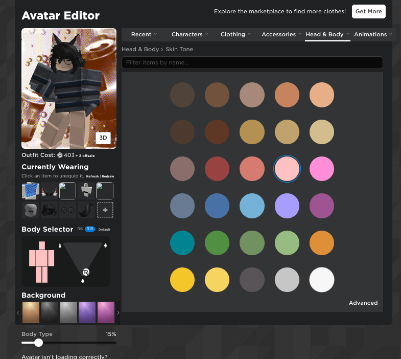 jaidensleeps's tweet photo. you can change your skintone to anything on roblox if you use catalog avatar creator now, roblox is so confused it doesnt even know what skintone my avatar is lmfao https://t.co/viERGxgBB7