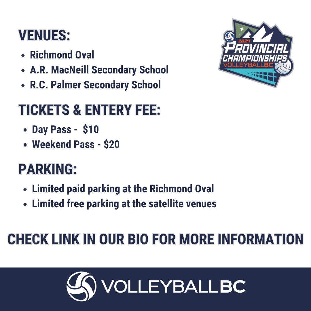 🏐🎉 Get Ready for the 2024 Indoor Provincials 17/18U in Richmond! 🏆🏐 Click the link below for additional details and helpful tips to make the most of your experience at the 2024 Indoor Provincials! conta.cc/443RJk5 Let's make this tournament one to remember!