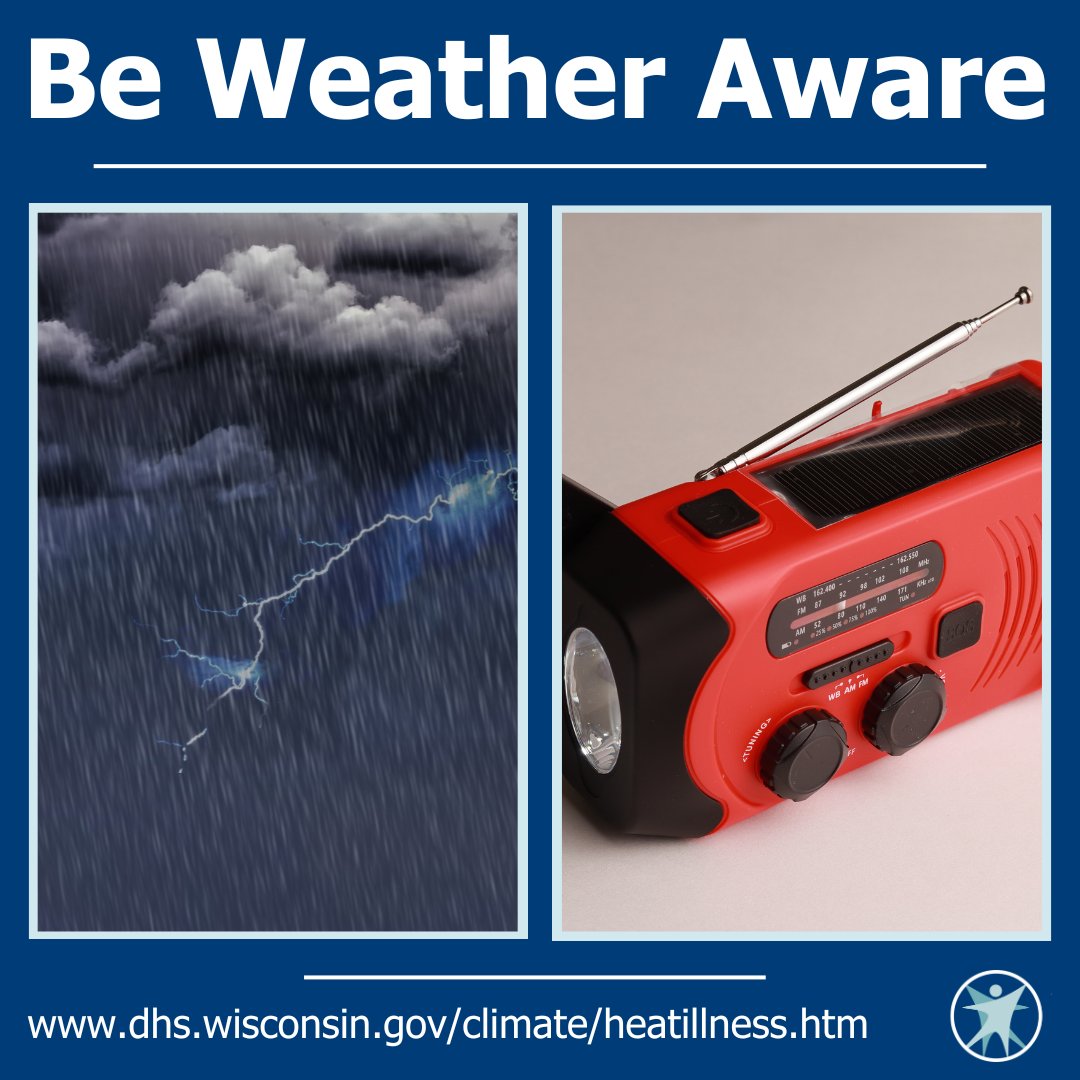 Did you get storms in your area last night? Here in Wisconsin, we know they can come with little to no warning. So make sure you have a weather radio, just in case you have no other way to get emergency alerts. Learn more: dhs.wisconsin.gov/climate/heatil…