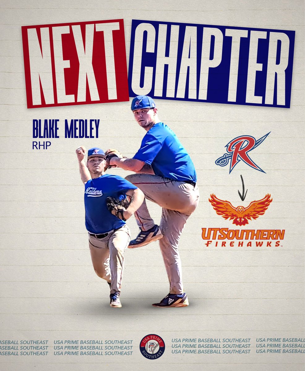USA Prime Southeast (@usaprime_se) on Twitter photo Congrats RHP and former #primedude <a href="/blakemedley3/">Blake Medley</a> on the next step in your journey. Amazing young man! <a href="/UTSBaseball/">UTSouthern Baseball</a> will love this kid. <a href="/RSCCBaseball/">Roane State Baseball</a> #NextChapter Congrats RHP and former #primedude <a href="/blakemedley3/">Blake Medley</a> on the next step in your journey. Amazing young man! <a href="/UTSBaseball/">UTSouthern Baseball</a> will love this kid. <a href="/RSCCBaseball/">Roane State Baseball</a> #NextChapter