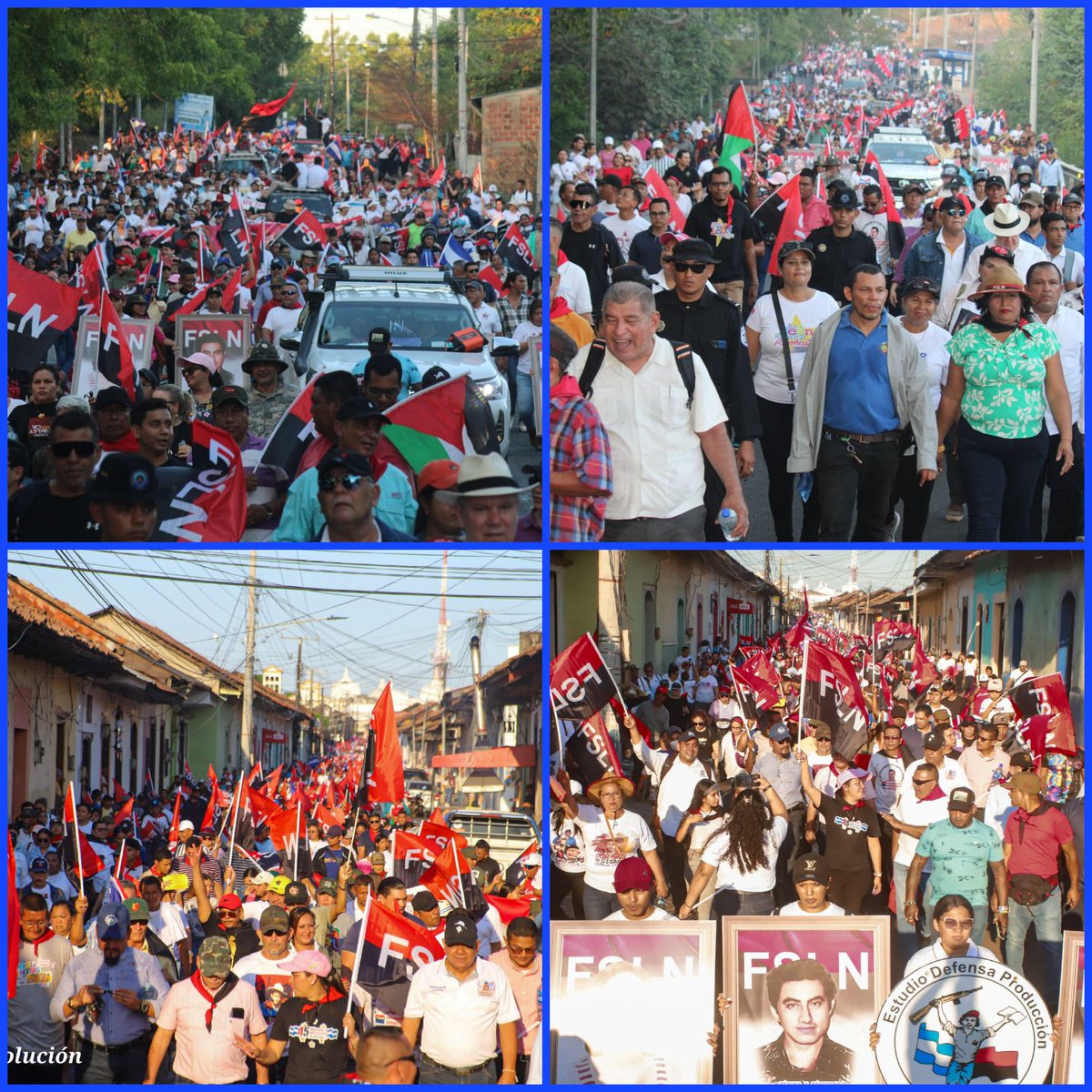 💥Una marea roja y negra avanza por las calles de León para rendir tributo a los Héroes de Veracruz ¡Honor y Gloria Eterna! 🇳🇮❤️🖤✌🏻 @Vanegas_Pancho @ticdireccion1 @jbrisol #UnidosEnVictorias Nicaragua