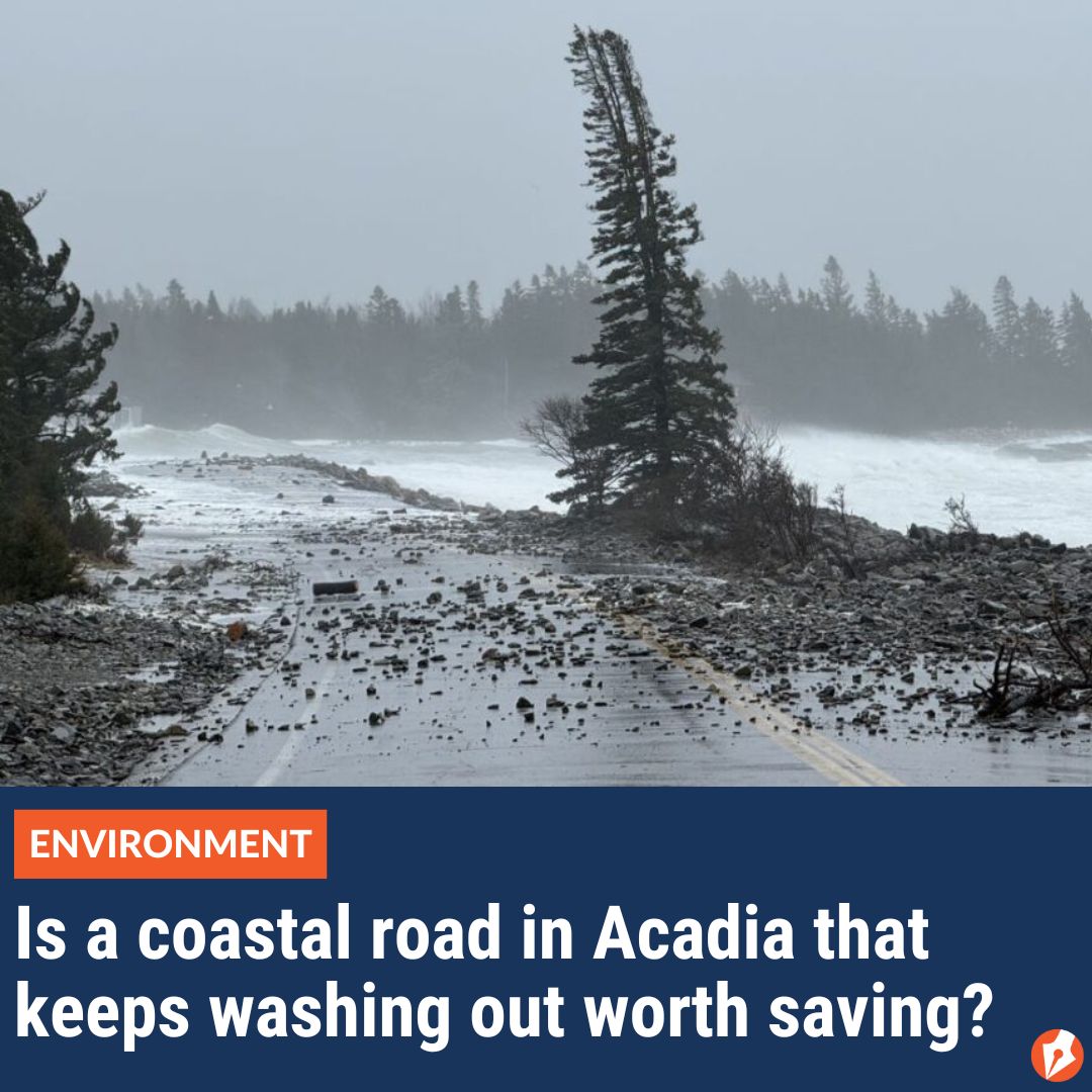 The fate of a flood-prone stretch of road on Mount Desert Island is up in the air as state and federal agencies debate whether to repair a road that washed out repeatedly during recent storms or abandon it to the sea. READ: buff.ly/3xEZhhe