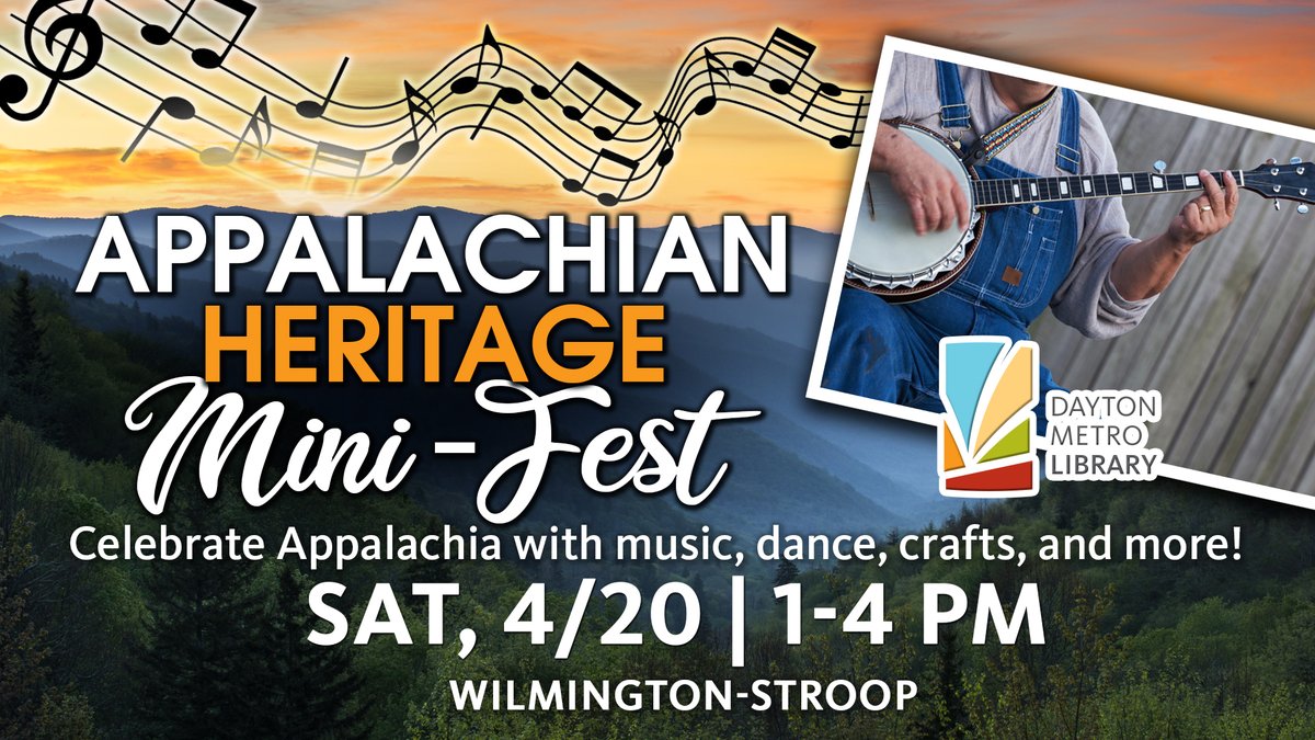 Learn about this unique culture and its history at the Appalachian Heritage Mini-Fest on Saturday, April 20 from 1- 4 pm at the Wilmington-Stroop Branch. For event details: ow.ly/y8mw50Reulk