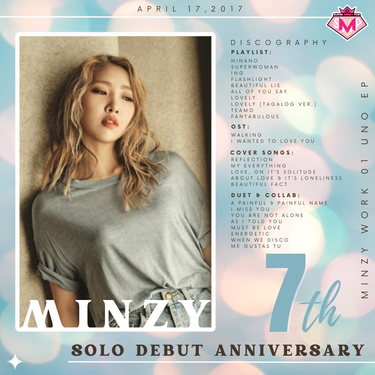 🎉Congratulations & Happy 7th Solo Debut Anniversary to our Multi-talented & Kpop Legend MINZY.
She made her glorious solo debut on April 17, 2017 with her 1st solo EP album “Minzy Work 01 Uno” her album entered and peaked at number 2 on Billboard’s Top World Album chart🏆