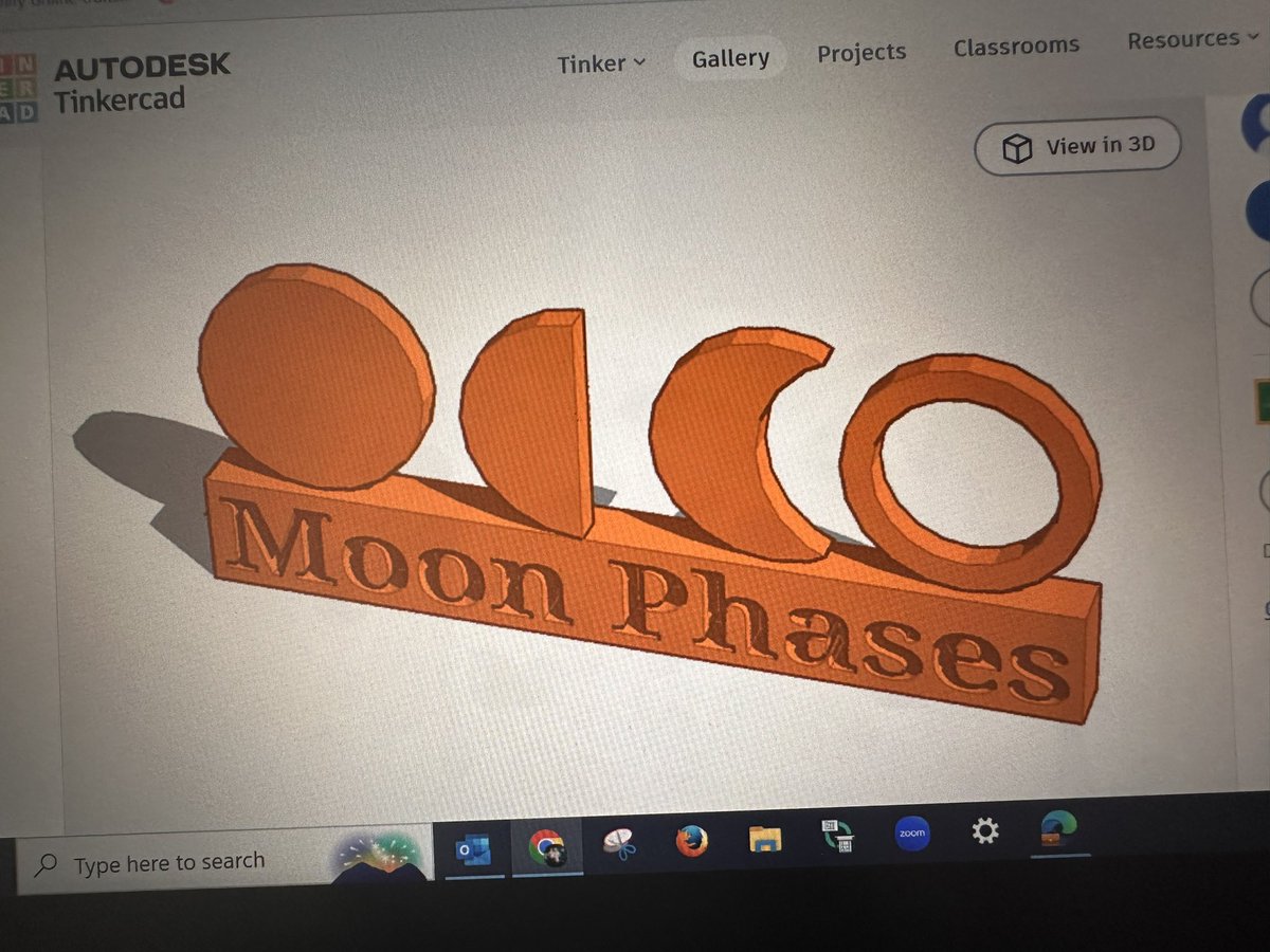 shobica_wadhwa's tweet photo. I enjoy seeing students use @tinkercad to create 3D Models after completing a unit. These designs will undoubtedly light up my studentβs faces once they see their designs printed on @ROBO3D #STEAM #MoonPhases πππ@mannmiddleSD https://t.co/gkl3OAud9q