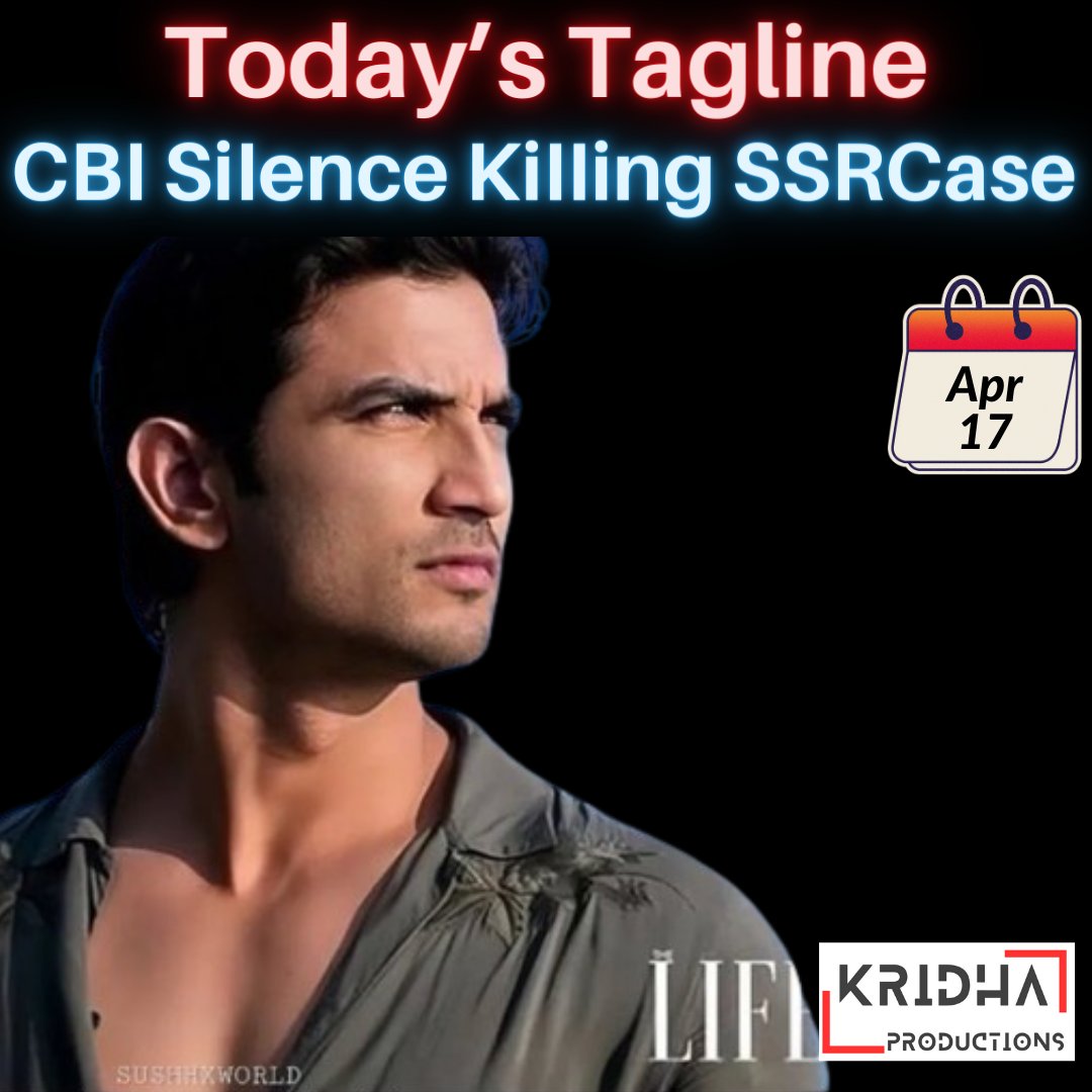 CBI Silence Killing SSRCase -Today's Tagline @withoutthemind @divinemitz