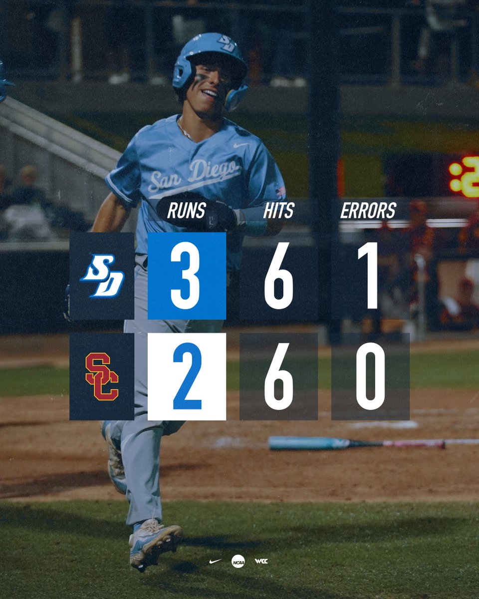 Had a GREAT night at Great Park. @USDbaseball hangs tough to take home a gritty midweek win over the Trojans! #GoToreros