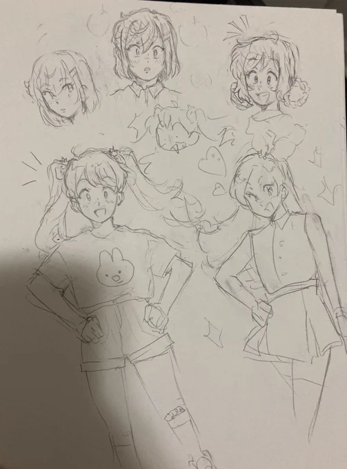 doodles in me sketchbook (i didnt look at references so i got ran's hair wrong ) #precure 