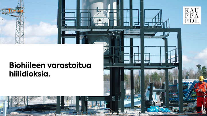 .<a href="/carboculture/">Carbo Culture</a> tekee biohiiltä jätebiomassasta. 

”Biohiilessä kasvissa oleva hiili pysyy tallessa yli tuhat vuotta, eikä se vapaudu ilmakehään. Valmistusprosessissa syntyy samalla lämpöä kaukolämpöverkkoon”, sanoo <a href="/hannaojane/">Hanna Ojanen 🌱</a>.  

kauppapolitiikka.fi/ilmastokokous-…