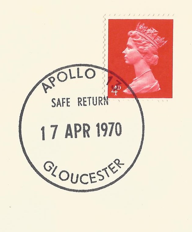 Postmark/Cover of the day
17 April  1970
Apollo 13 Safe Return Gloucester
Geoff (GBCC) gbcovercollector.co.uk
#specialeventpostmark #specialevent #gbcovercollector #stamp #stamps #POSTMARK #postmarks #covercollector #GBCC #postmarkoftheday