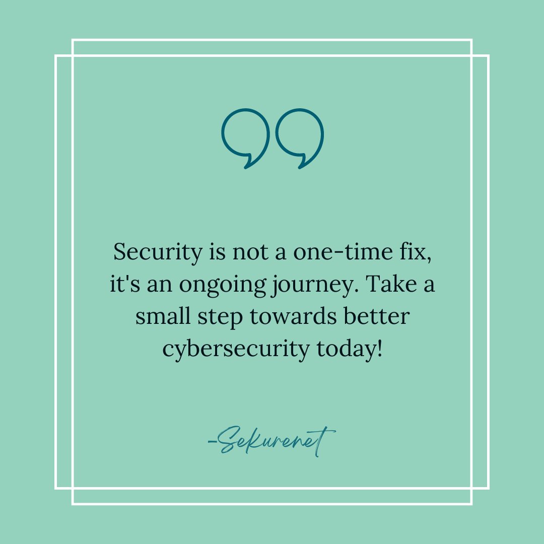 Thought of the day 😎

#Sekurenet #CyberSecurity #CyberHygiene #InfoSecLife #CyberResilience #SecurityAwareness #NeverStopLearning