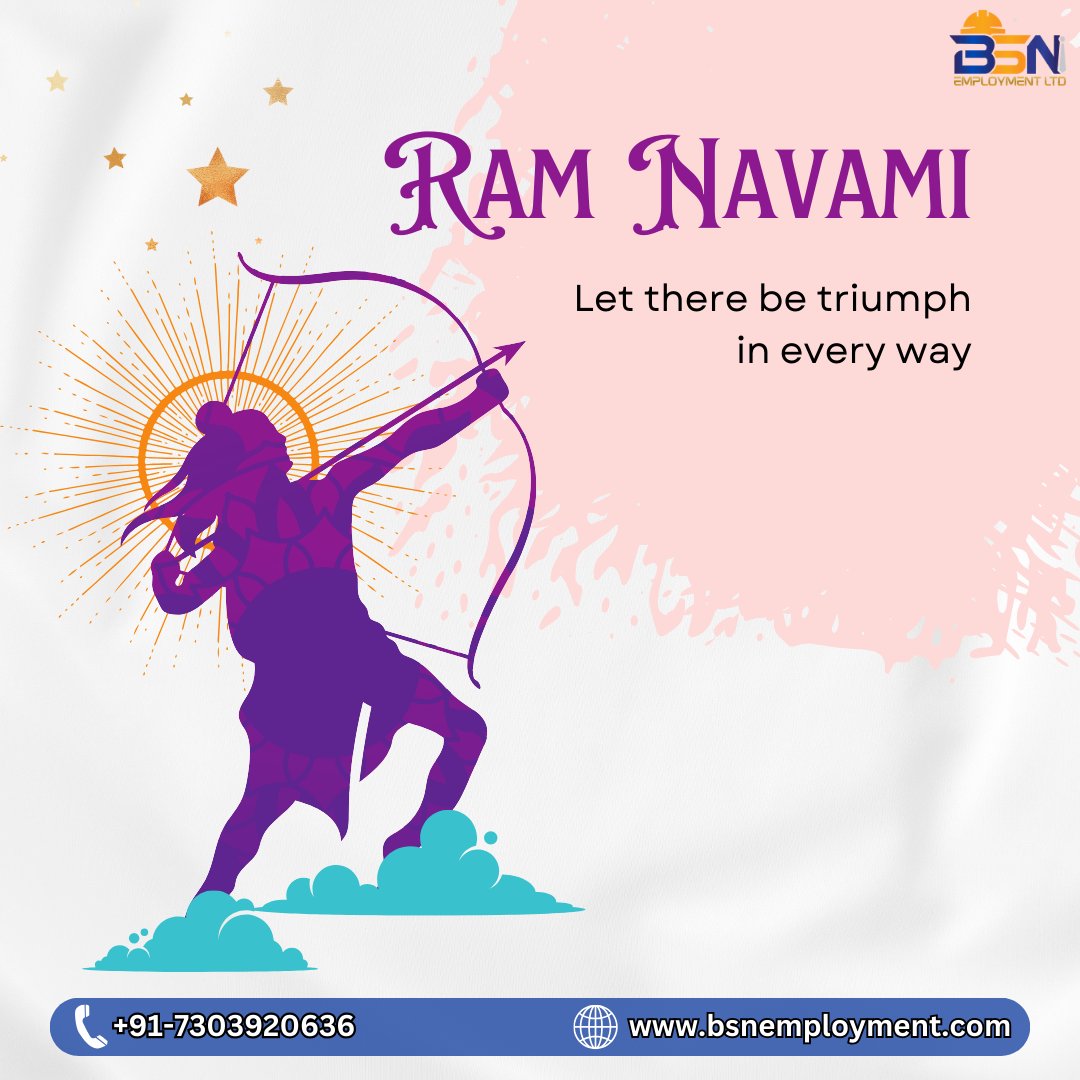 This Ram Navami, may Lord Shri Ram shower you with his blessings, love, and care. Wishing you and your family on this auspicious day.

#Recruitment #HiringSolutions #DreamTeam #bsn #bsnemployment #job #placementconsultants #placement #CareerOpportunities #Employment #Career #care