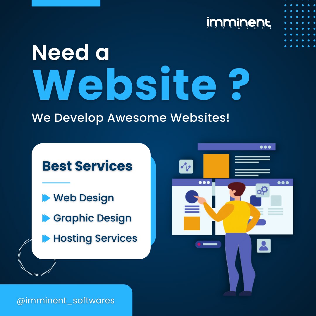 Do you want to improve your business visibility across the internet? If so, then you should invest in a web profile called a business website, reflecting your products & services offered. Visit us at imminentsoftwares.com 
#businesswebsite #websitedeveloper #imminentsoftwares