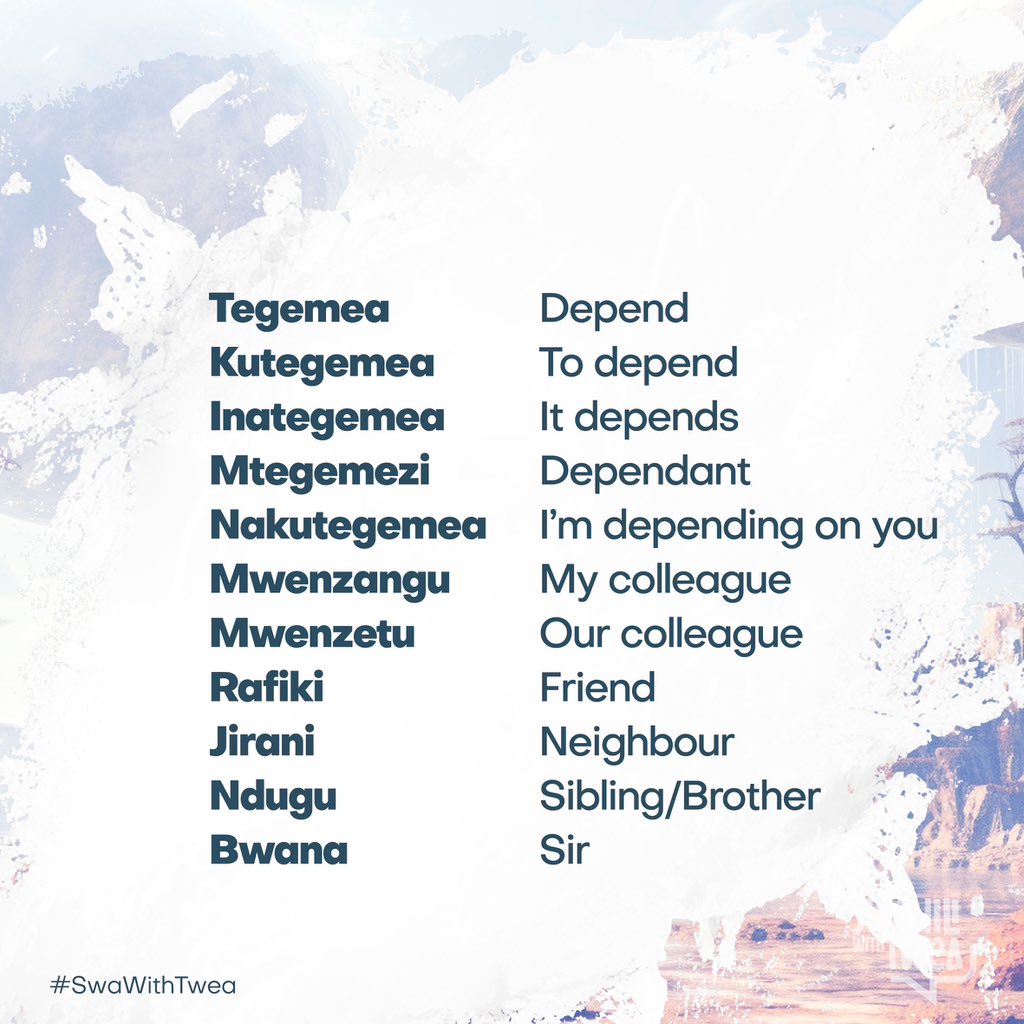 Hamjambo 
Expand your #Swahili diction 
#SwaWithTwea