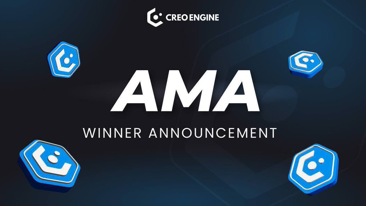 Hello, Creotizens! Congratulations on being selected as the winner in Creo Engine x @TheFishverse X-Space. 1. @Dannycruz573 2. @Messijnrz 3. @charlie61792968 4. @Violet_btc1 5. @BullishPizza69 Please DM your BEP-20 address to @Dindakadh on twitter! Thank you!